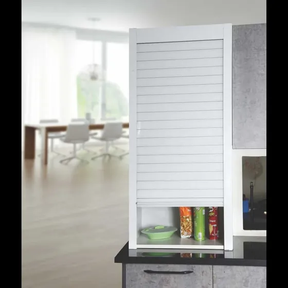Corner rolling shutter unit