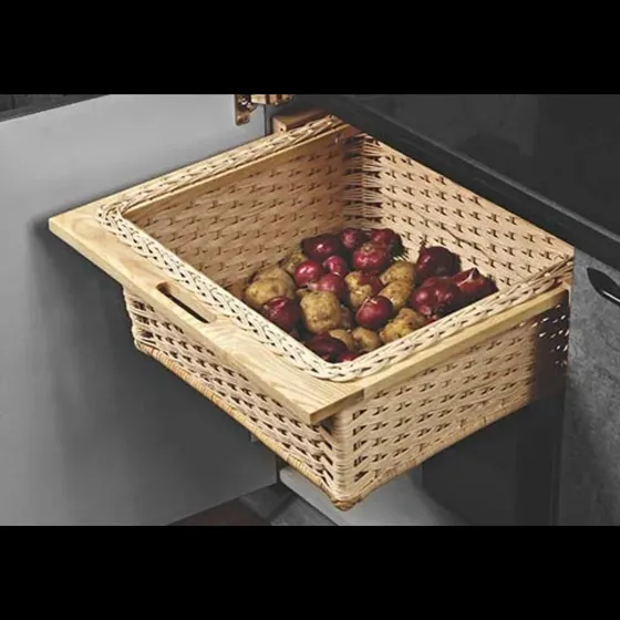 Wicker storage basket drawers